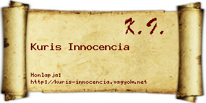 Kuris Innocencia névjegykártya